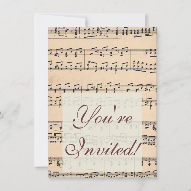 Vintage Notizzettel Einladung (Vorderseite)