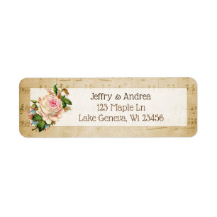 Vintage Notizzettel Rosen Adressenmarken