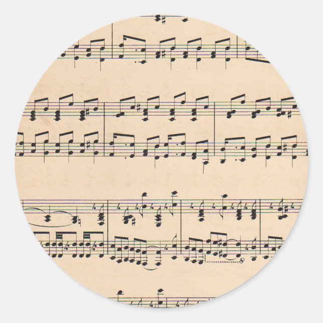 Vintage Notizzettel Runder Aufkleber (Vorderseite)