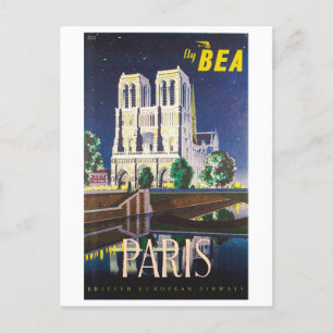 Vintage Notre Dame Kathedrale Paris BEA London Postkarte