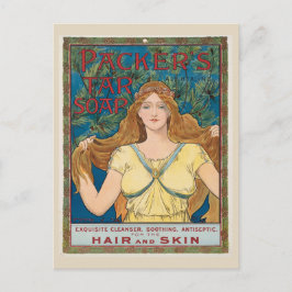 Vintage Nouveau-Haarproduktseife Postkarte