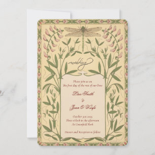 Vintage-Nouveau-Libellen-Hochzeitseinladungen Einladung