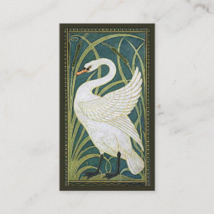 Vintage Nouveau-Schwan-Geschäftskarte Visitenkarte