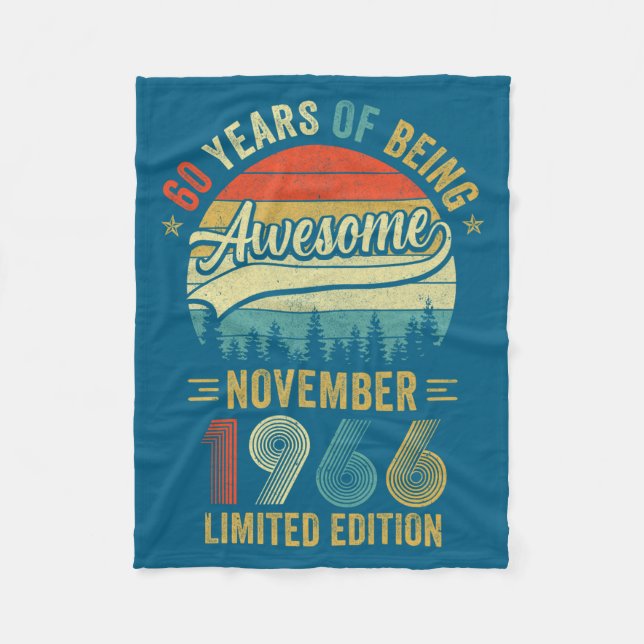 Vintage November 1966 60 Jahre Design Fleecedecke (Vorderseite)