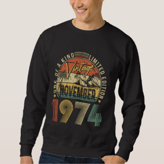 Vintage November 1974 50. Geburtstagsgeschenk Retr Sweatshirt