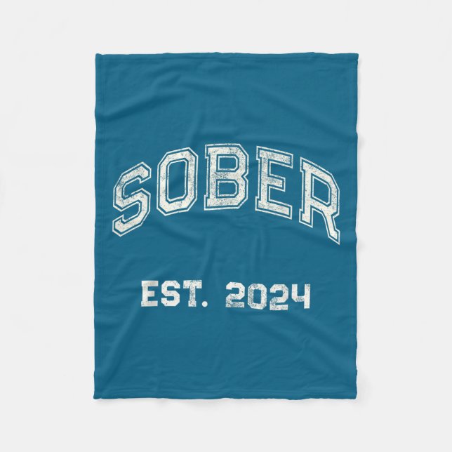 Vintage Nüchtern Gegr. 2024 Affirmation Nüchternhe Fleecedecke (Vorderseite)