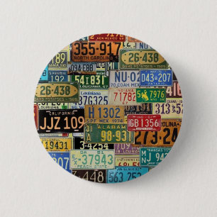 Vintage Nummernschilder Button
