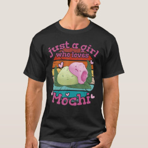 Vintage nur ein Mädchen, das Mochi liebt japanisch T-Shirt