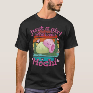 Vintage nur ein Mädchen, das Mochi liebt japanisch T-Shirt