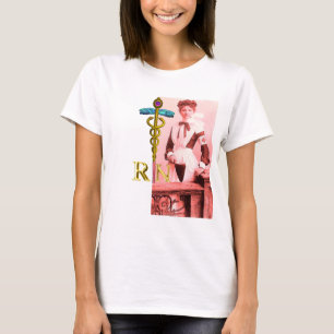 VINTAGE NURSE and Gold Caduceus NR Emblem T-Shirt