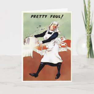 Vintage-Nurse-Tag-Karte Feiertagskarte
