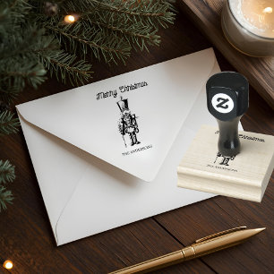 Vintage Nussknacker Frohe Weihnachten Gummistempel