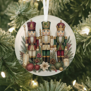 Vintage-Nussknacker-Trio Weihnachtsglas-Ornament Ornament Aus Glas