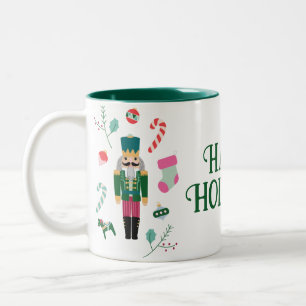 Vintage Nussknacker Weihnachten Frohe Feiertage Zweifarbige Tasse