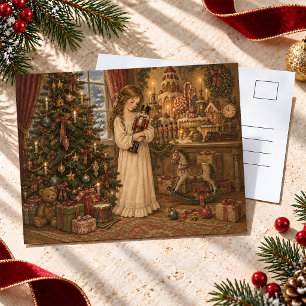 Vintage Nussknacker-Weihnachtsmädchen-Szenen aus B Postkarte
