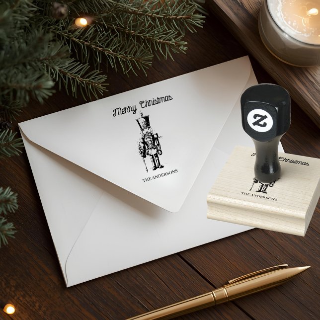 Vintage Nutcracker Merry Christmas Gummistempel (Von Creator hochgeladen)