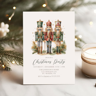 Vintage Nutcrackers Weihnachtsfest Party Einladung