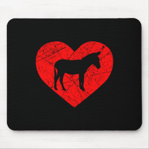 Vintage-Nutztier-Eselliebhaber-Herz-Liebe-Valent Mousepad