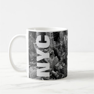 Vintage NYC New York City Manhattan Schwarz Weiß Kaffeetasse