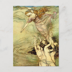 Vintage-Nymphe-Buchillustration Postkarte
