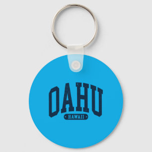 Vintage Oahu Hawaii Souvenir gebogener Text Herren Schlüsselanhänger