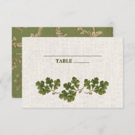 Vintage Oak-Blätter Burlap Texture Wedding Einladung