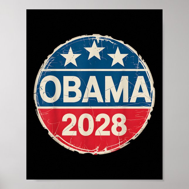 Vintage Obama 2028 Funny Political Patriotic Elect Poster (Vorne)