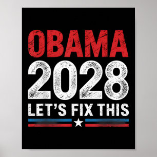 Vintage Obama 2028 Lustig Politisch Patriotisch Wä Poster