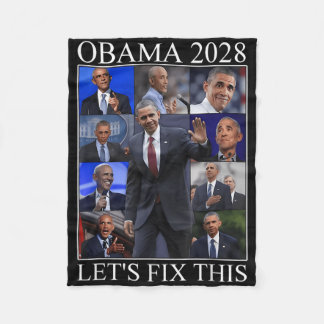 Vintage Obama 2028 Lustige Politische Patriotische Fleecedecke
