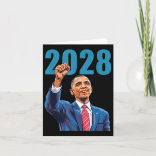Vintage Obama 2028 Lustige Politische Patriotische Karte