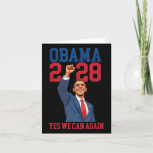 Vintage Obama 2028 Lustige Politische Patriotische Karte