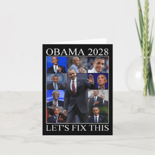 Vintage Obama 2028 Lustige Politische Patriotische Karte