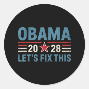 Vintage Obama 2028 Lustige Politische Patriotische Runder Aufkleber