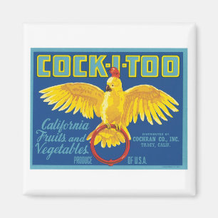 Vintage Obst und Gemüse Lebensmittel Produkt Etike Magnet