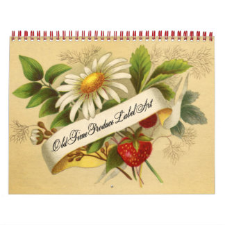 Vintage Obst- und Gemüsekennzeichnungen Kalender