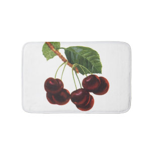 Vintage Obstbäume, reife Kirschen aus einem Baum Badematte