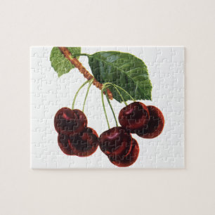 Vintage Obstbäume, reife Kirschen aus einem Baum Puzzle