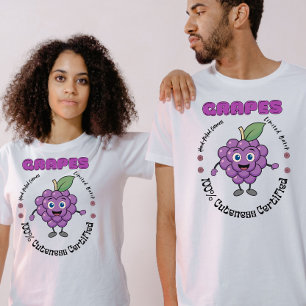 Vintage Obstlabel Handgepflückte Trauben T-Shirt