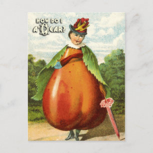 Vintage Obstpostkartenserie: Birne Postkarte