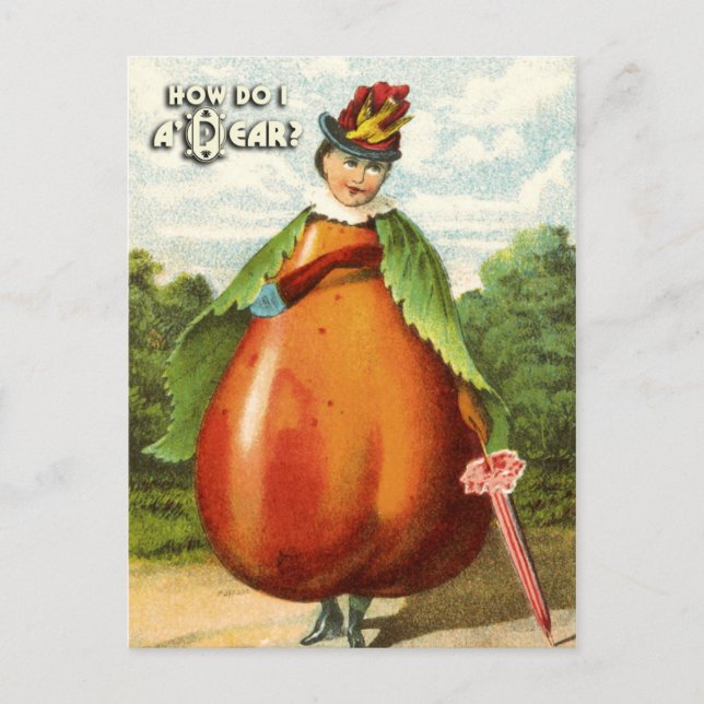 Vintage Obstpostkartenserie: Birne Postkarte (Vorderseite)