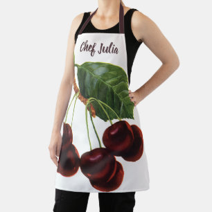 Vintage Obstprodukte, reife Kirschen von einem Bau Schürze