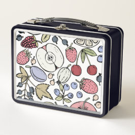 Vintage Obstthema, vintage Metall Brotdose