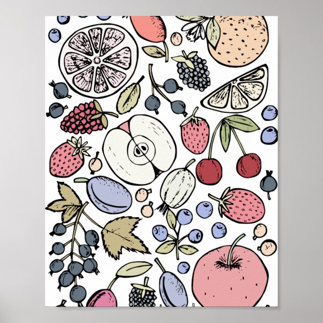 Vintage Obstthema, vintage Poster (Vorne)