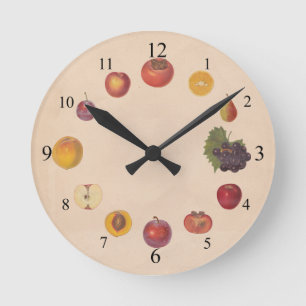 Vintage Obstwanduhr Runde Wanduhr