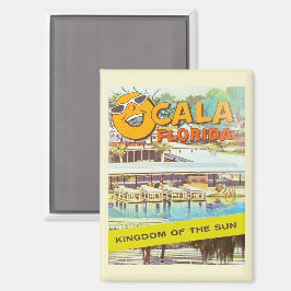 Vintage Ocala-, Florida-Boote und Lächelnde Sonne Magnet