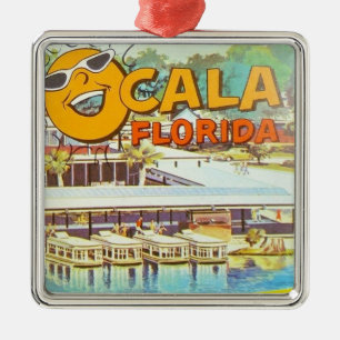 Vintage Ocala, Florida Touristenboote Sonne Ornament Aus Metall