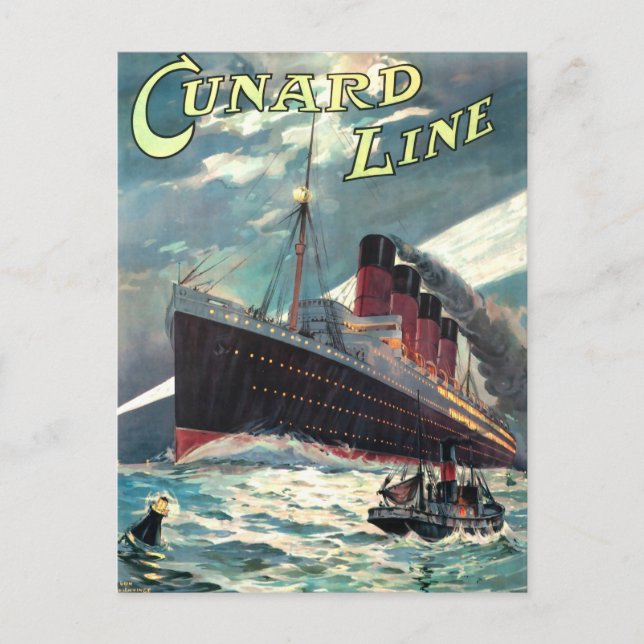 VINTAGE OCEAN LINER REISE POSTCARD POSTKARTE (Vorderseite)