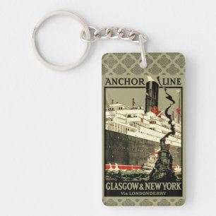 VINTAGE OCEAN LINER REISE SCHLÜSSELRING