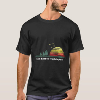 Vintage Ocean Shores Washington Sonnenuntergang So T-Shirt