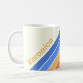 Vintage Ocean Sun Stripes with Name Kaffeetasse